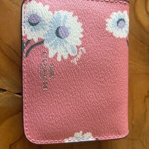Coach Pink and White Floral card holder